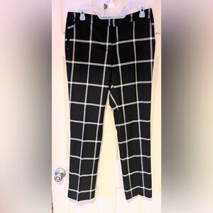 New York & Company Plaid Modern Fit Trousers Size 8
